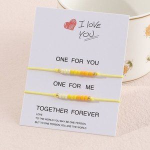 "Together Forever" beaded bracelet set